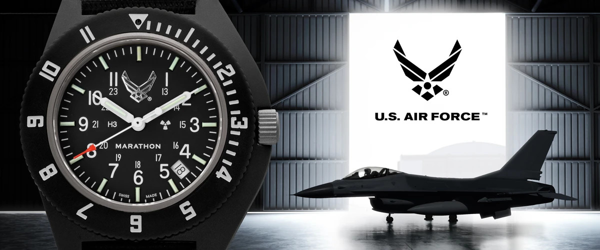 Marathon Pilot Navigator Watch Black with Date - USAF